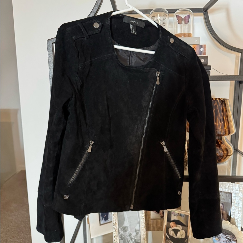 Black Genuine Suede Women's Jacket